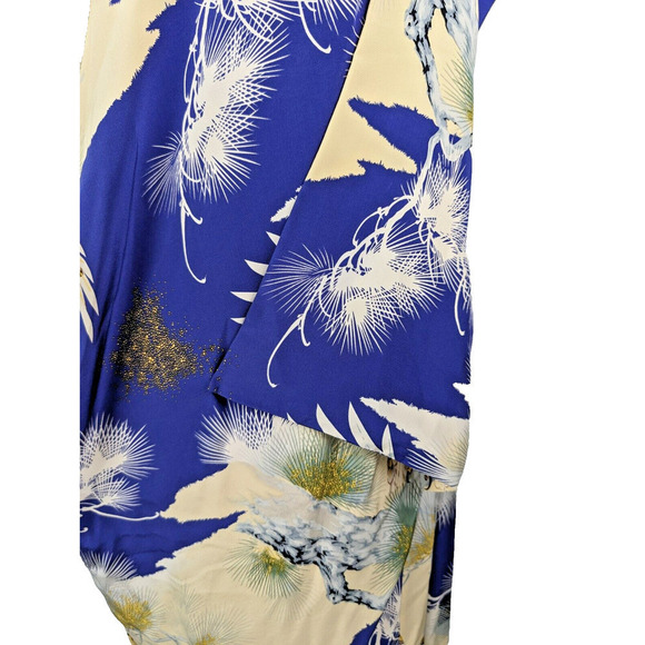 Foley + Corinna Silk Unique Print Pleated Dress Asymmetrical Yellow Blue Small - Picture 10 of 14